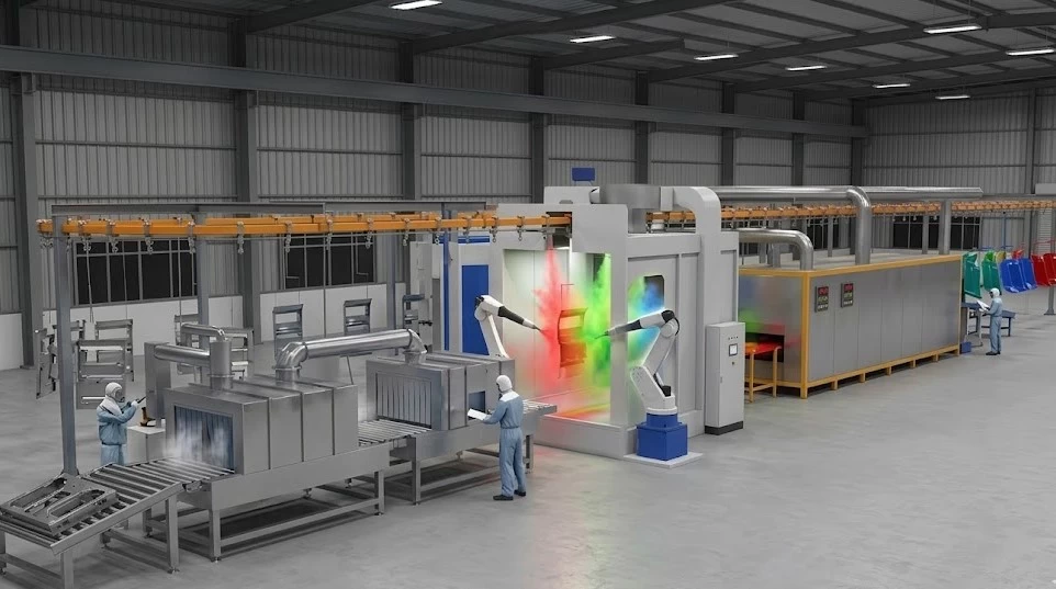 dây chuyền sơn tĩnh điện