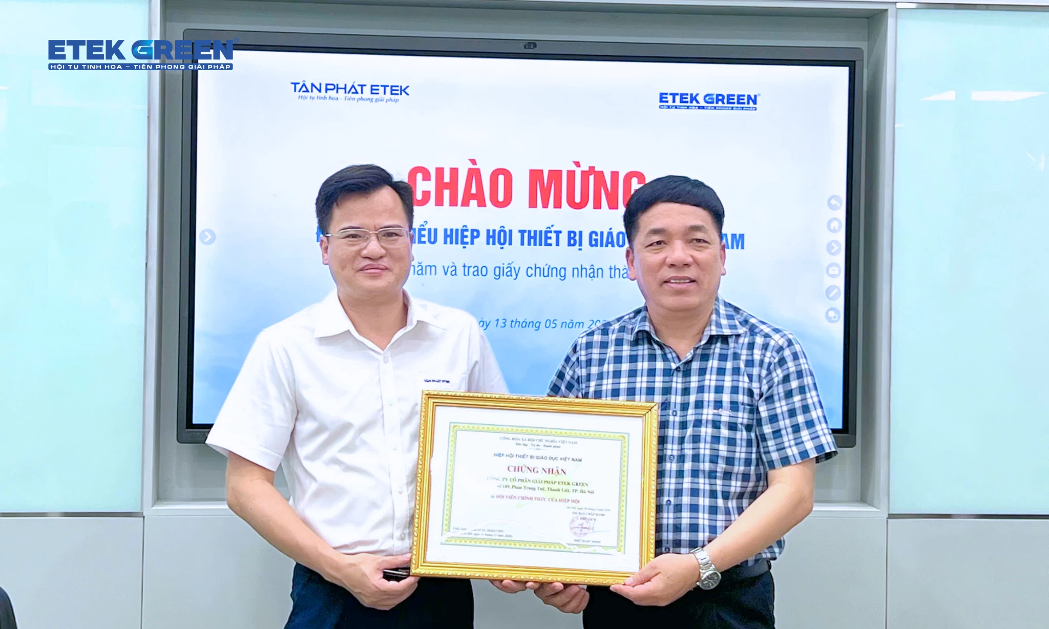 ETEK GREEN nhận giấy chứng nhận là thành viên hiệp hội